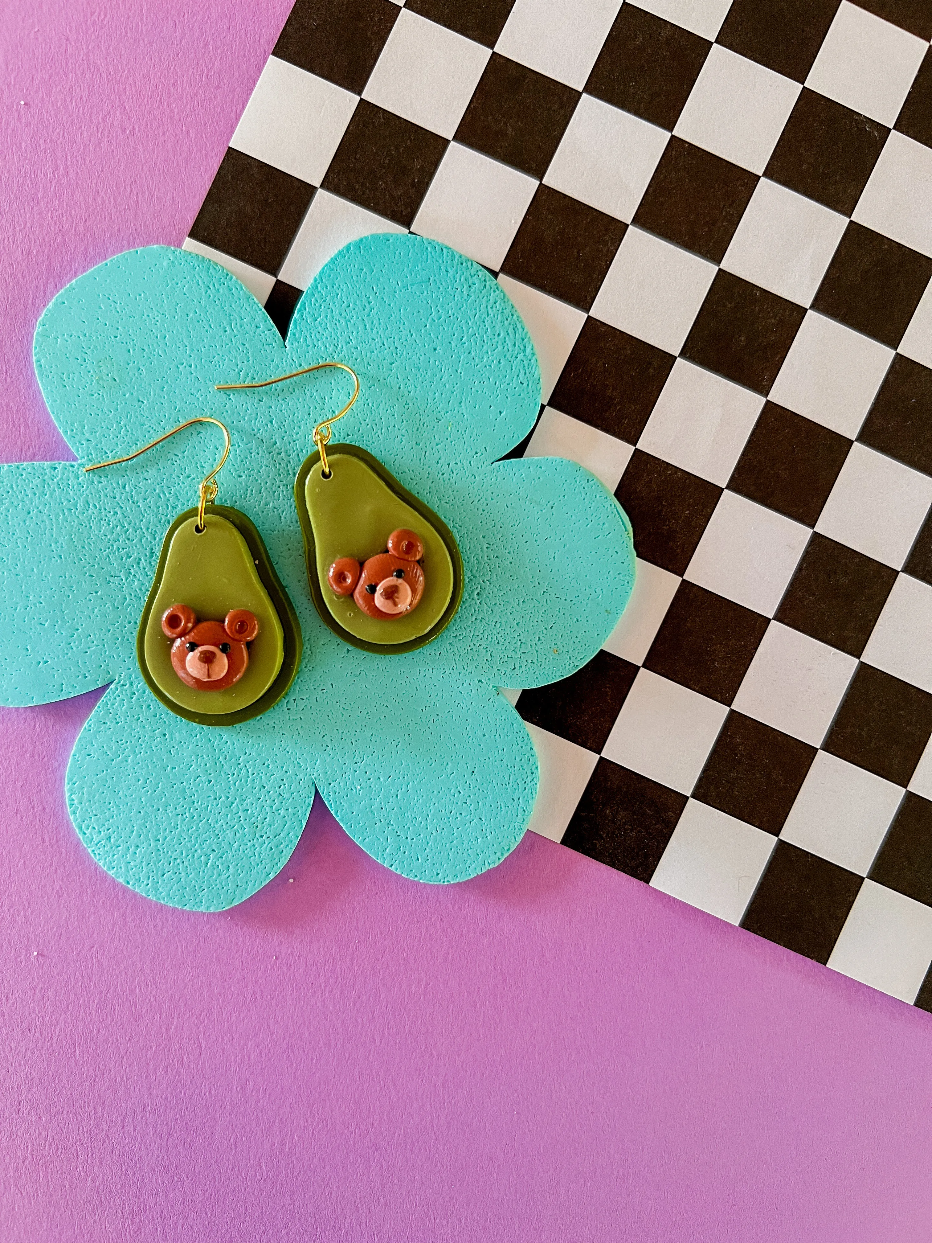 Benny | Clay Avocado Earrings