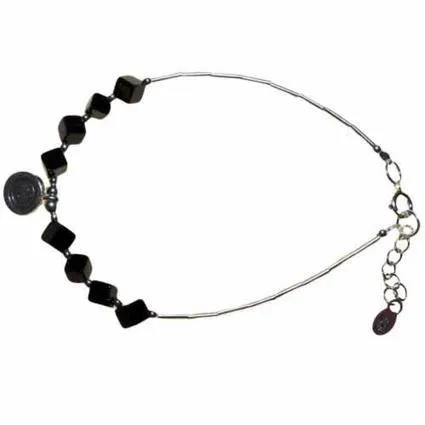 Black Stone &amp; Silver Bracelet