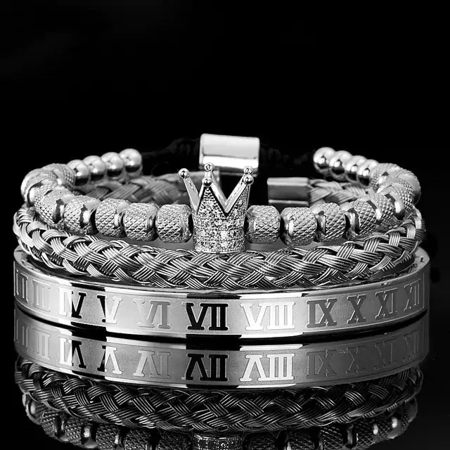 Bracelets Stainless Steel Roman Royal Charm Men