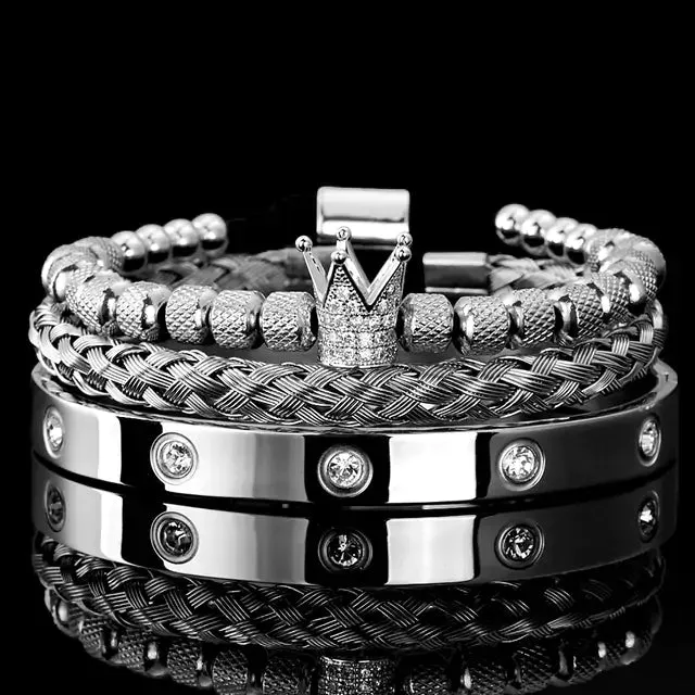 Bracelets Stainless Steel Roman Royal Charm Men