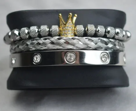 Bracelets Stainless Steel Roman Royal Charm Men