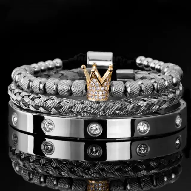 Bracelets Stainless Steel Roman Royal Charm Men