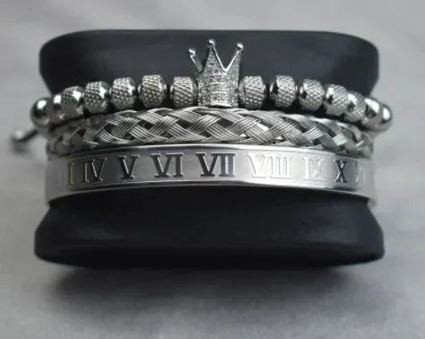 Bracelets Stainless Steel Roman Royal Charm Men