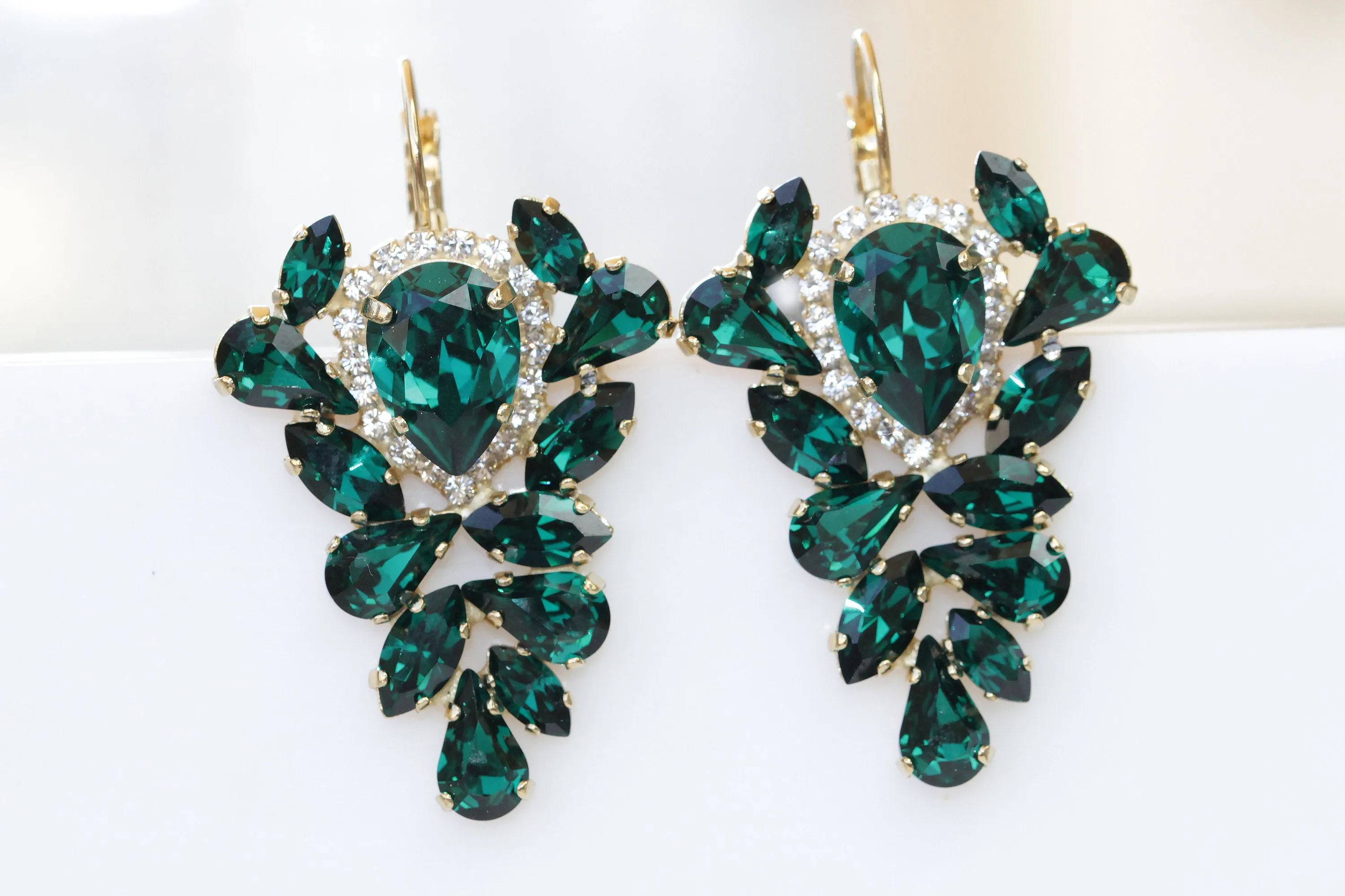 Bridal  EMERALD Earrings