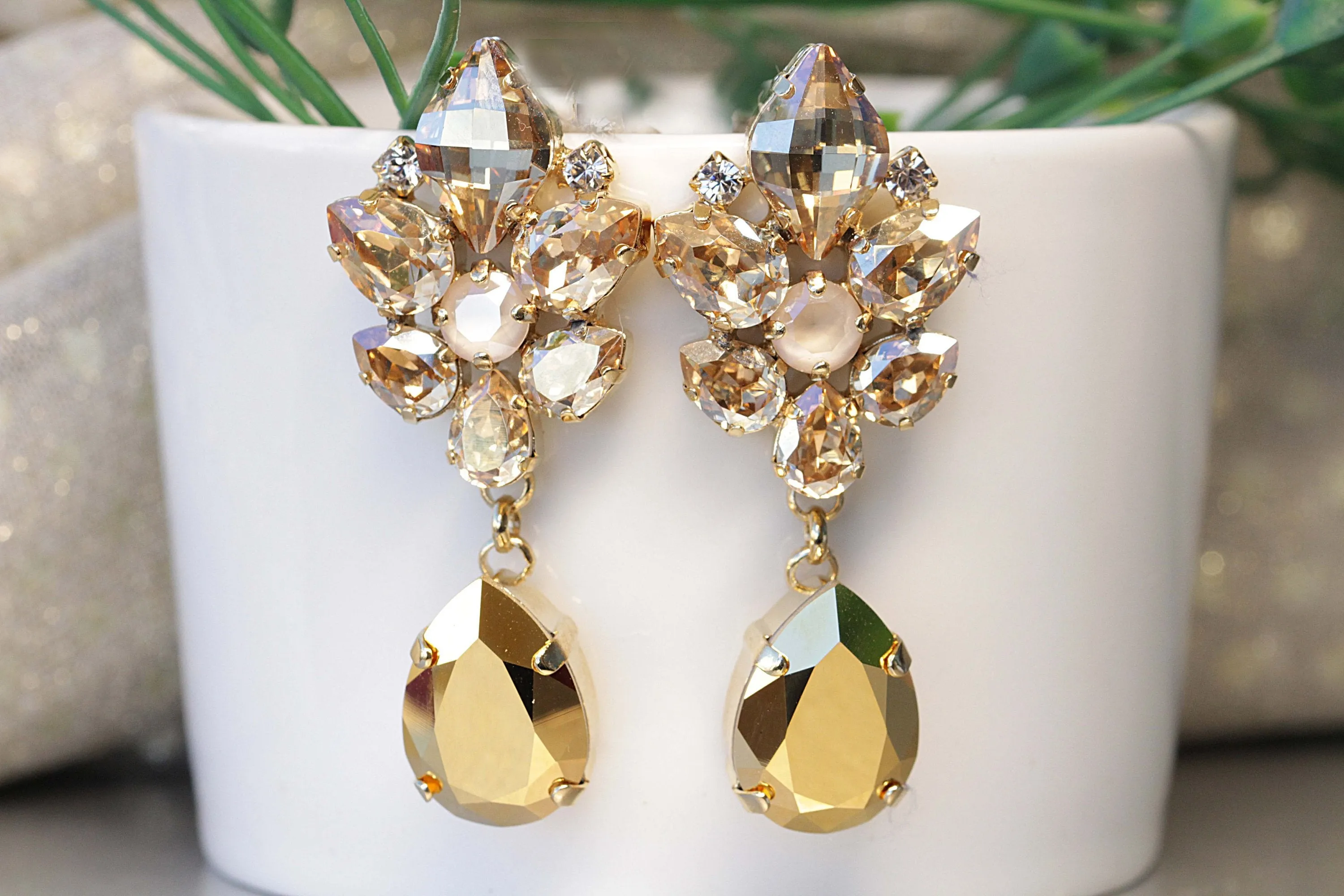 BRIDAL GOLD EARRINGS