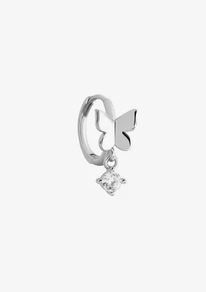 Butterfly Hoop Piercing Silver