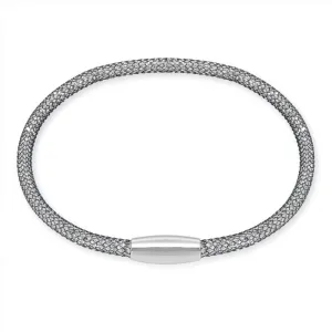 Credo dark silver mesh crystal bracelet