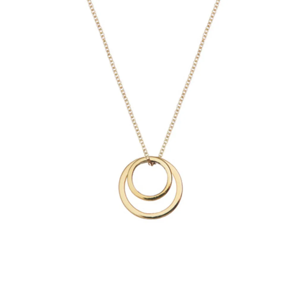 Double Circle Necklace | Brass