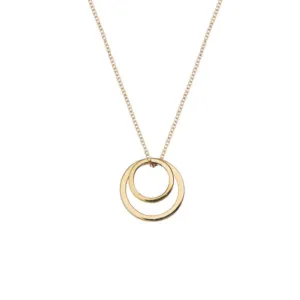 Double Circle Necklace | Brass