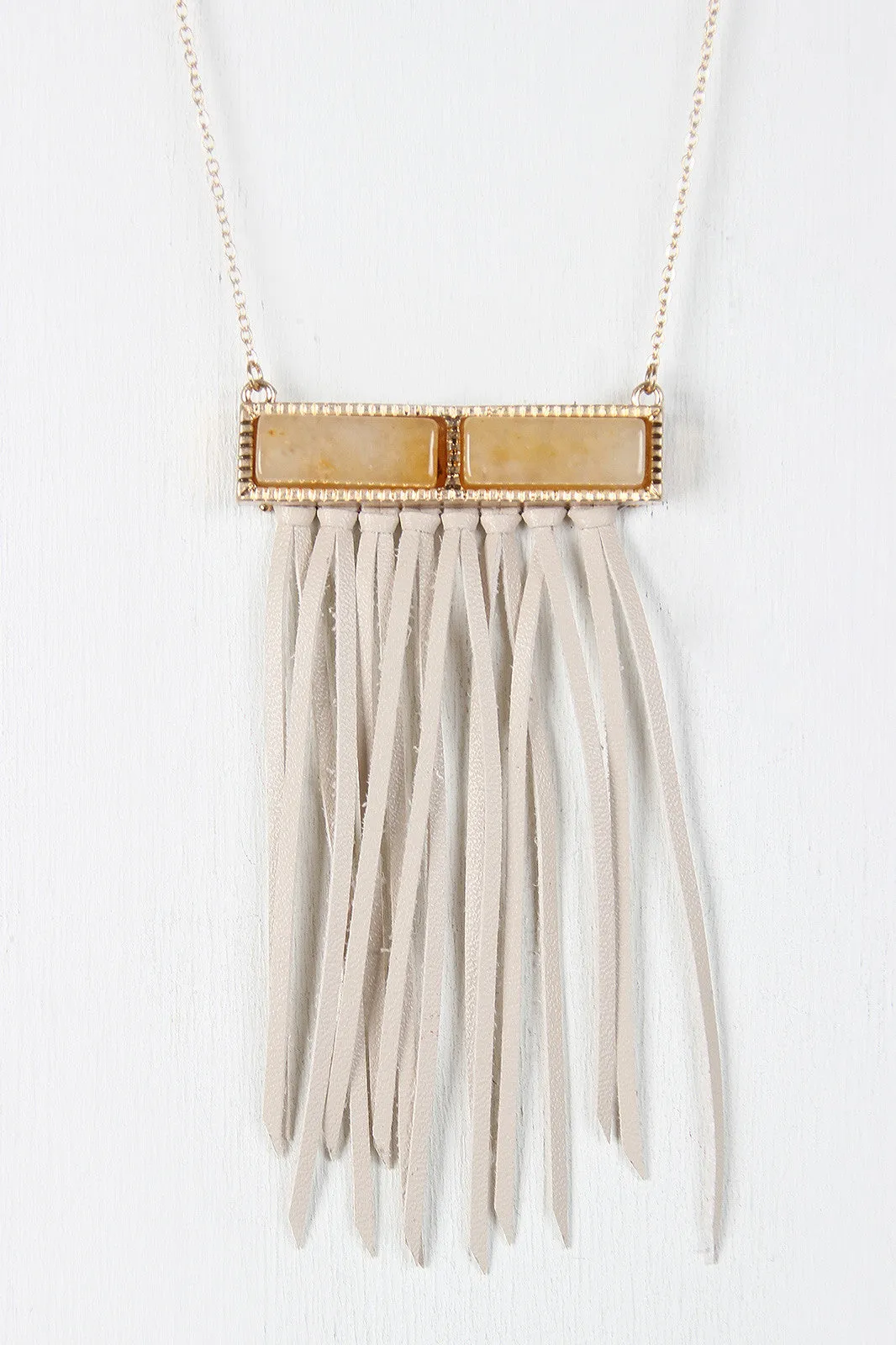 Double Layer Fringe Bar Necklace