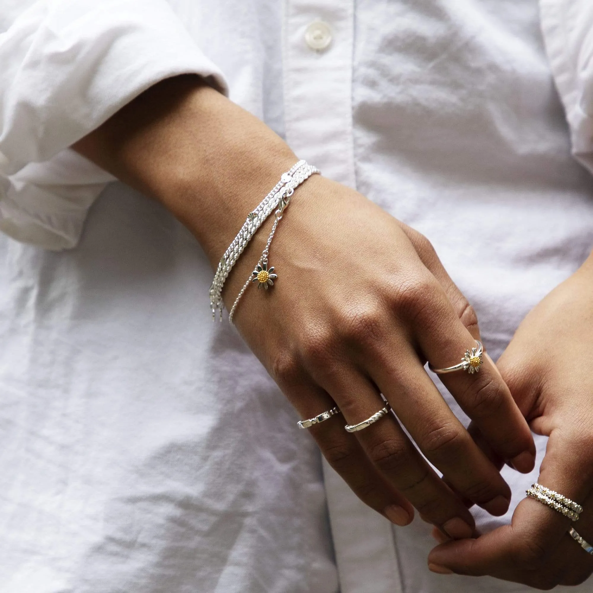 Double Rope Chain Bracelet Sterling Silver