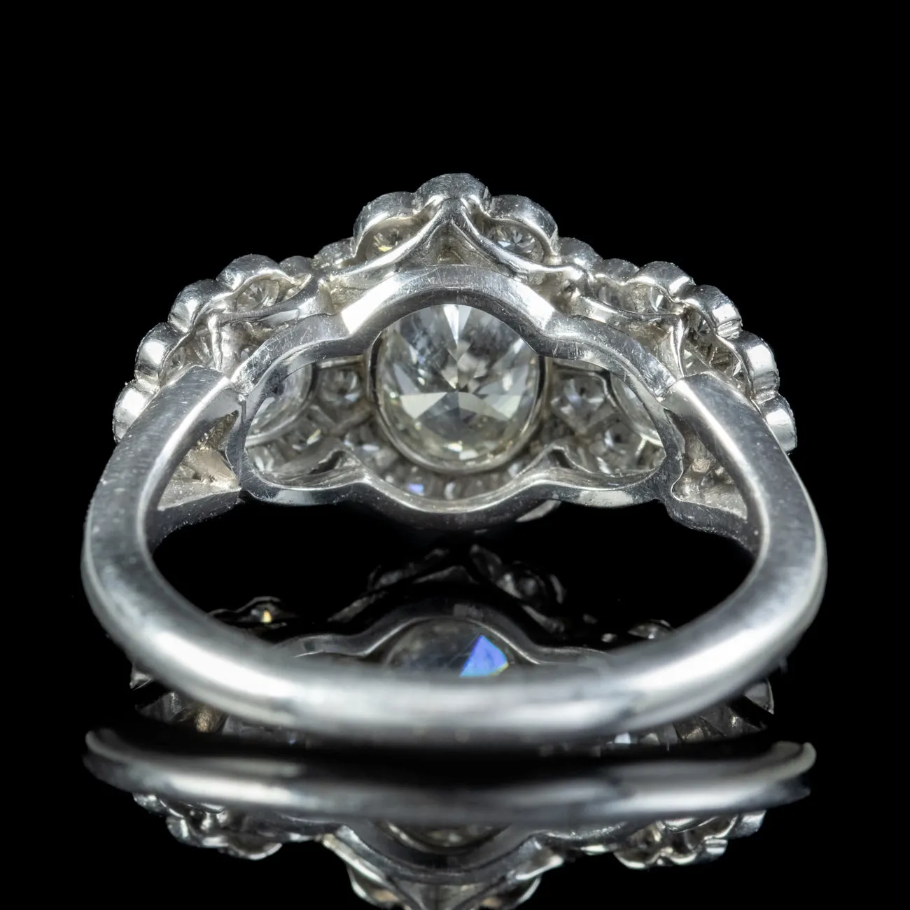 Edwardian Style Diamond Cluster Ring 2.25ct Of Diamond