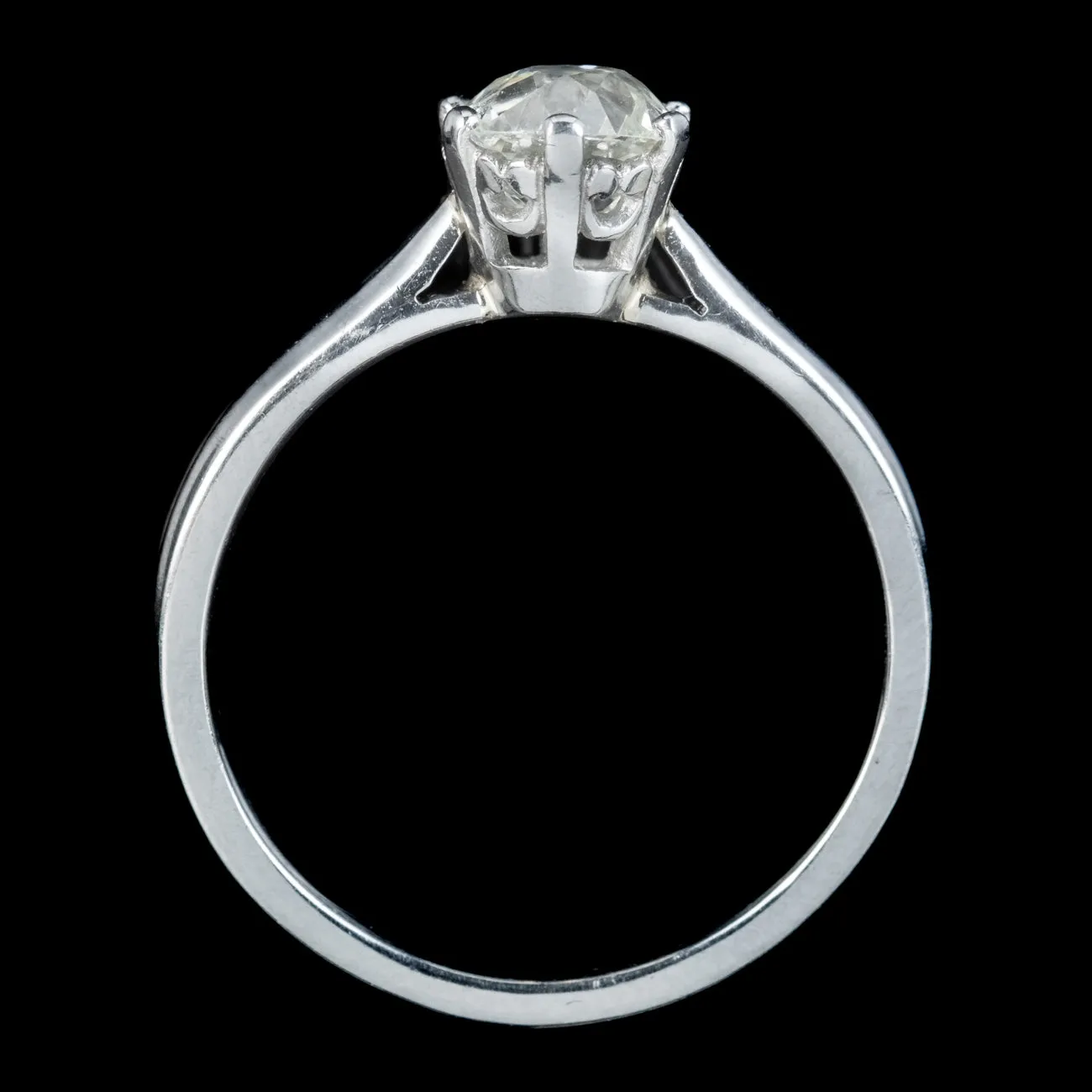 Edwardian Style Diamond Solitaire Ring 1.3ct Old Cut Diamond