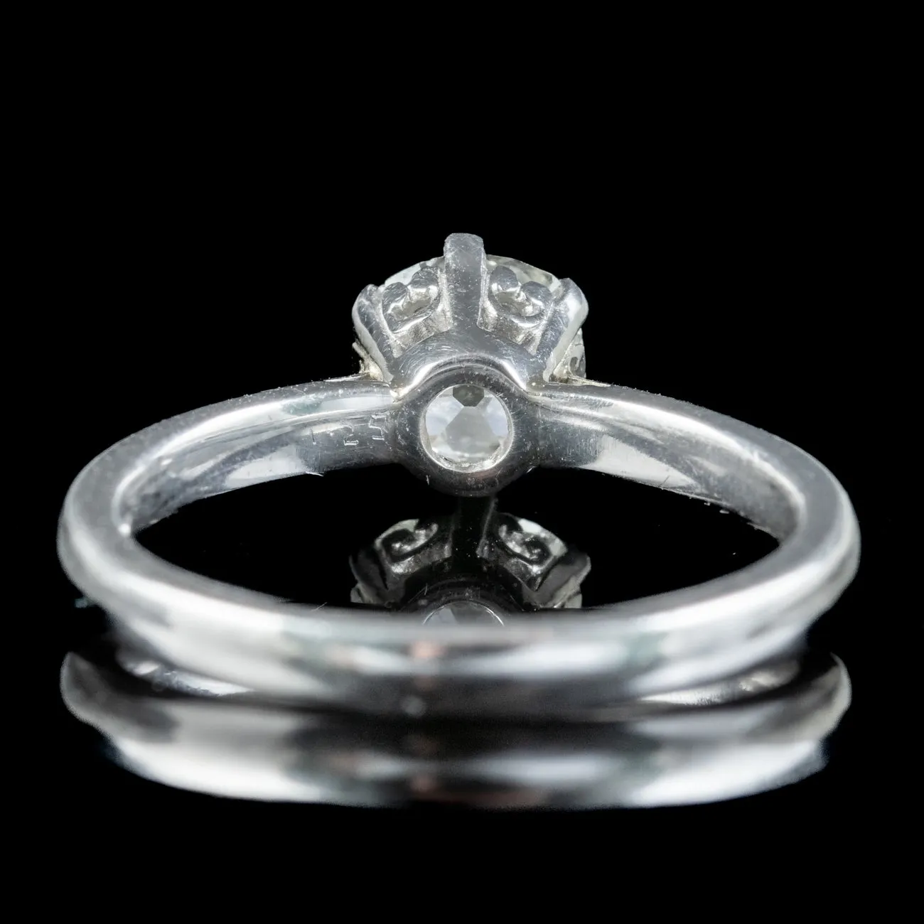 Edwardian Style Diamond Solitaire Ring 1.3ct Old Cut Diamond