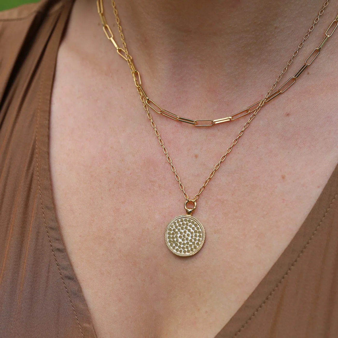 Elongated Box Chain Necklace in Gold