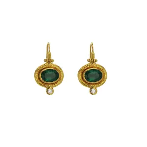 Emerald & Diamond Drop Earrings