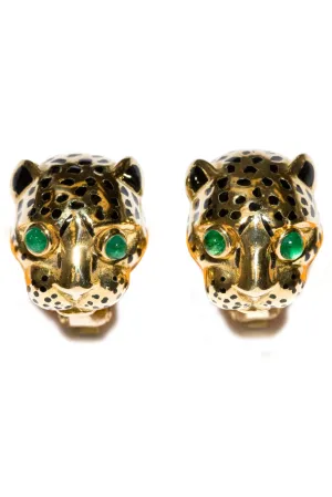 Emerald Leopard Earrings