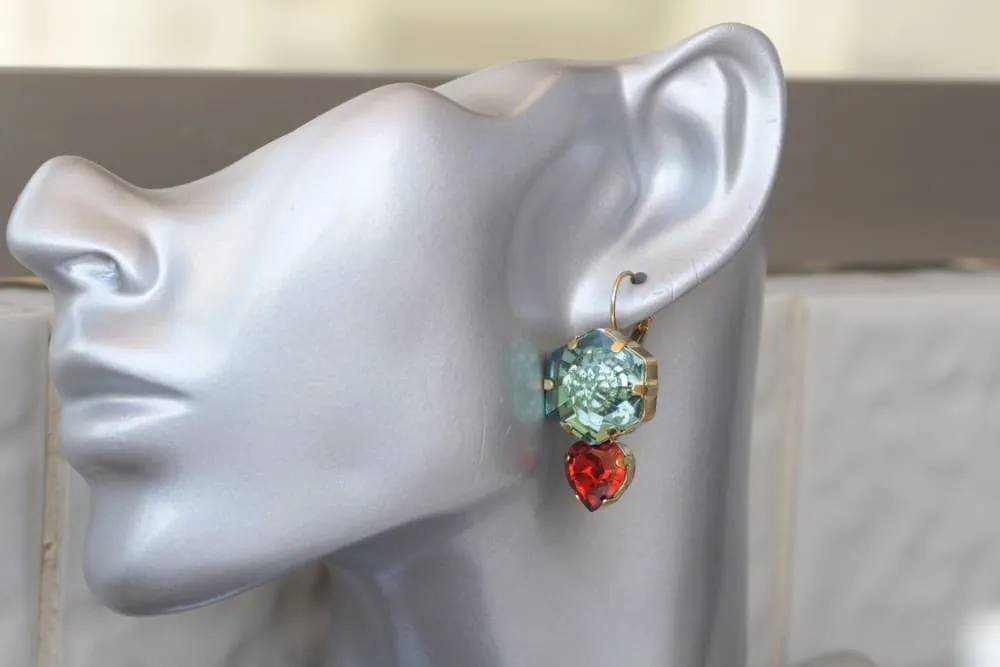 Emerald Red Earrings