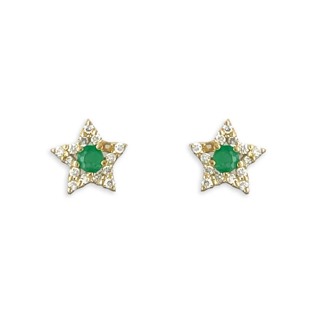 Emerald Star Earrings