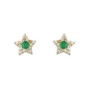 Emerald Star Earrings