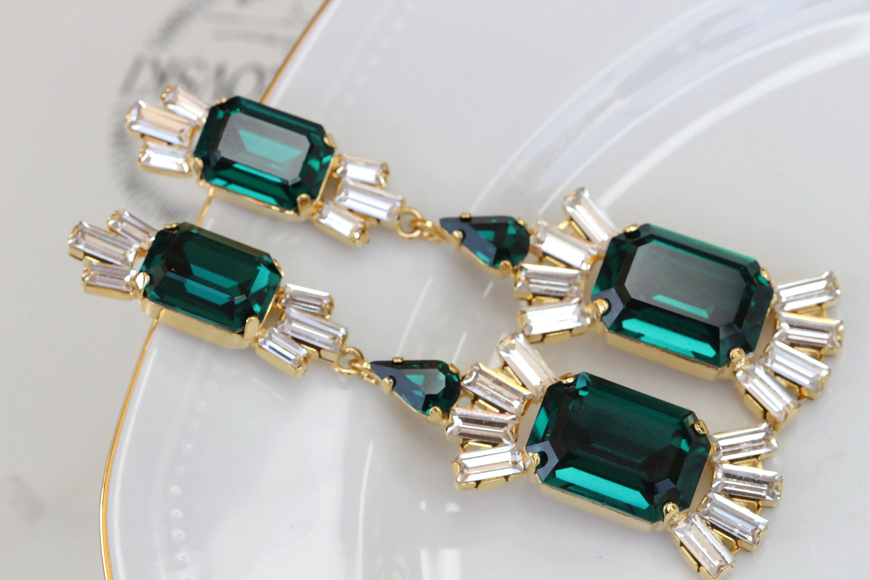 Emerald STATEMENT Earrings