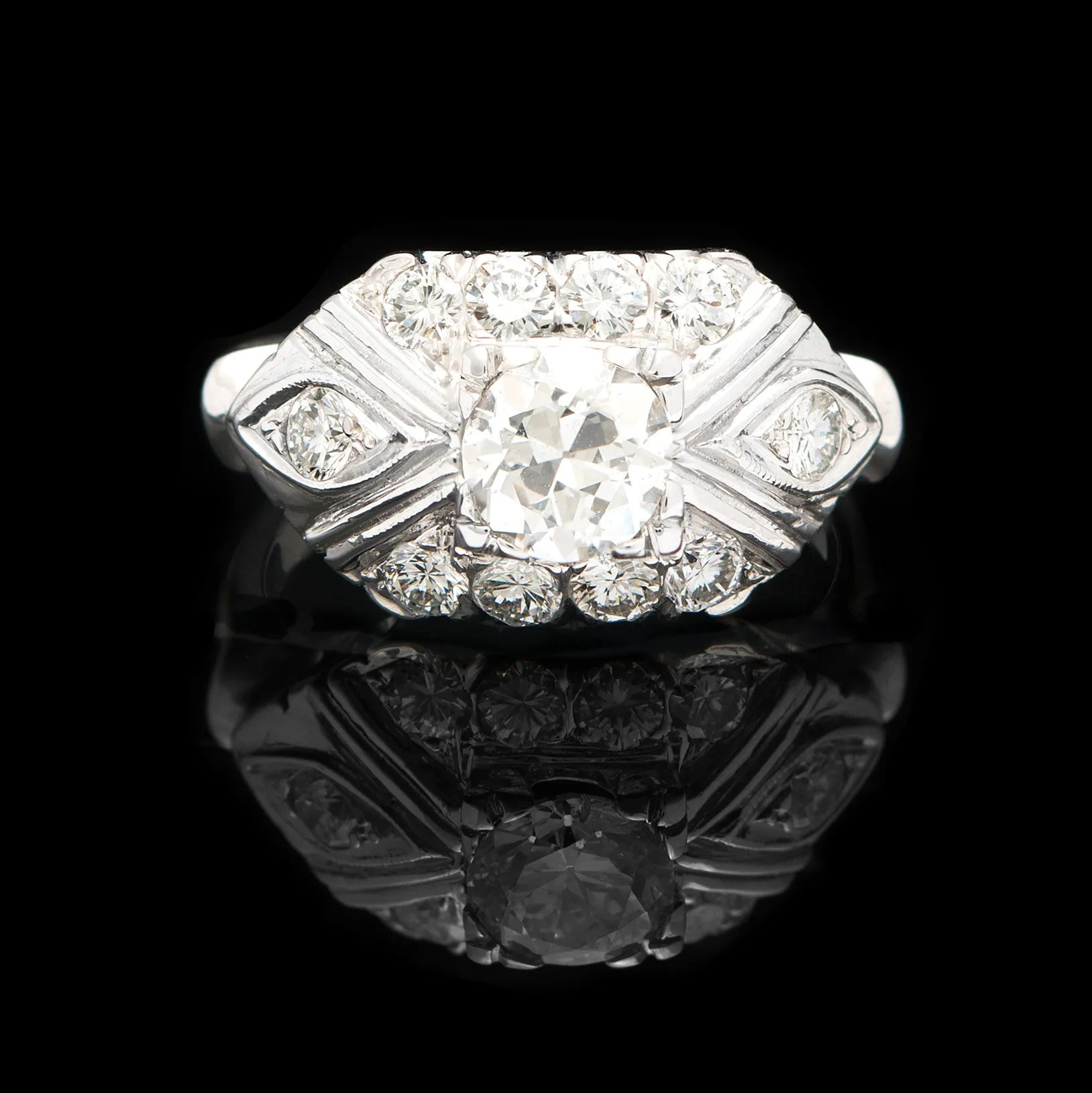 Estate 0.74ct Old European Cut Diamond 14Kt Gold Ring, circa 1930