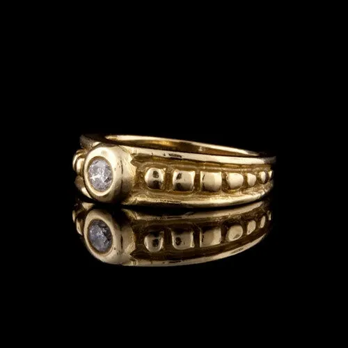 Estate Diamond 18k Yellow Gold Ring