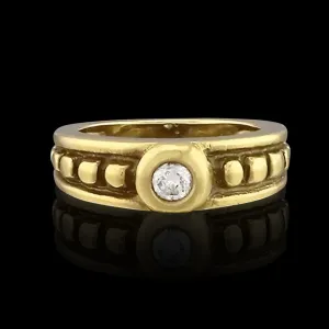 Estate Diamond 18k Yellow Gold Ring