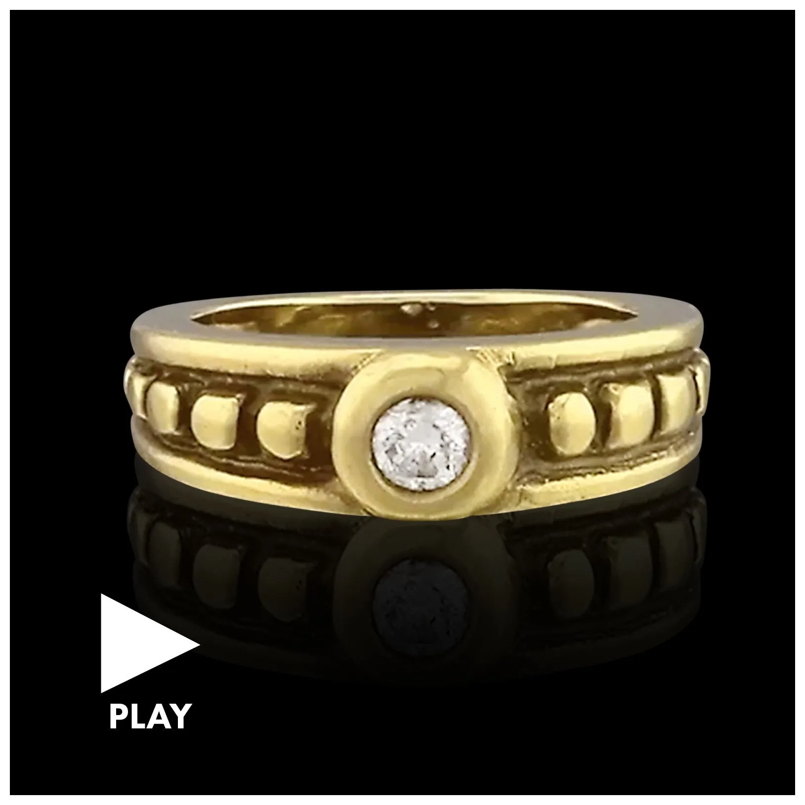 Estate Diamond 18k Yellow Gold Ring