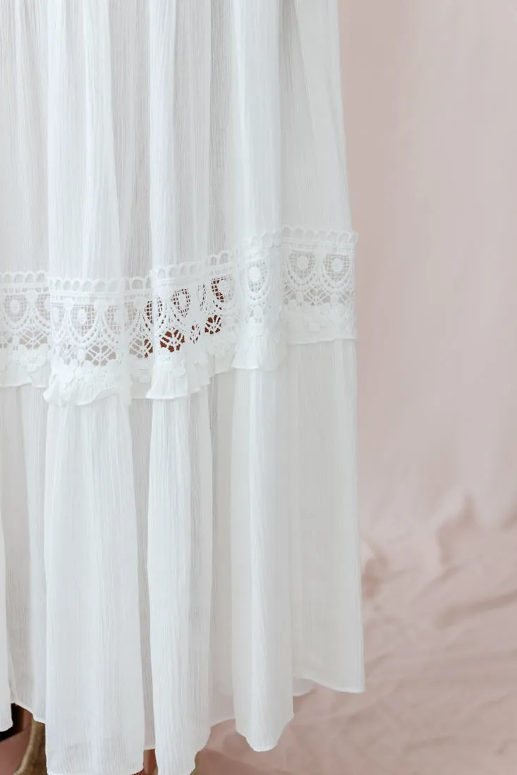 Faith Embroidered Details Maxi Dress Ivory