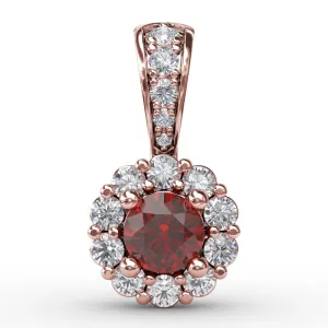 Fana Halo Ruby and Diamond Pendant