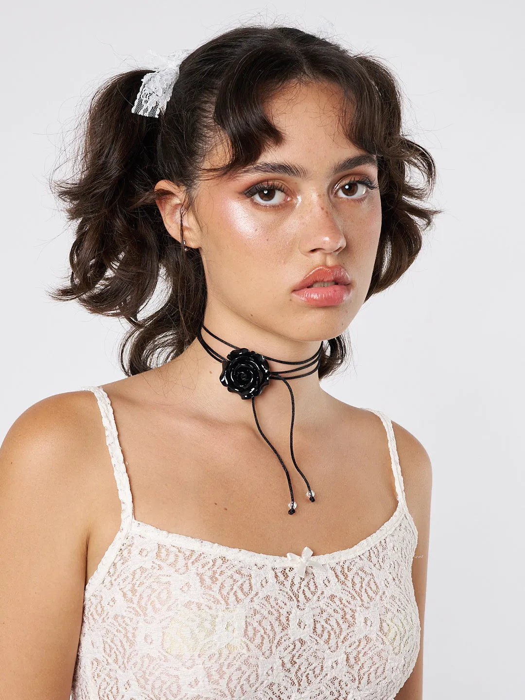 Forbidden Rose Black Choker Necklace