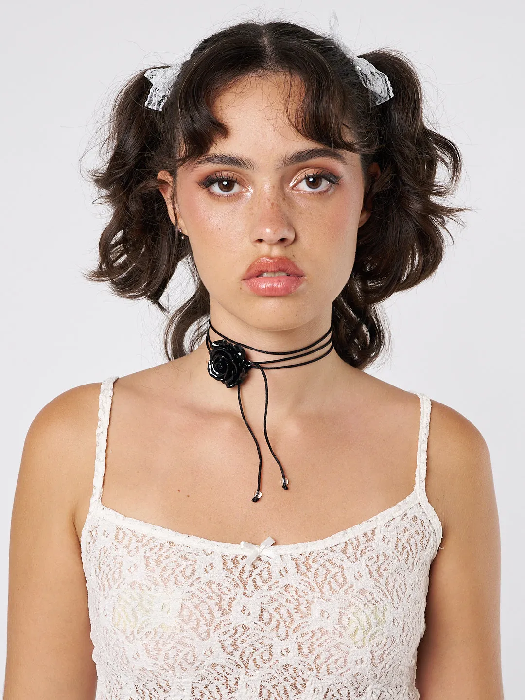 Forbidden Rose Black Choker Necklace