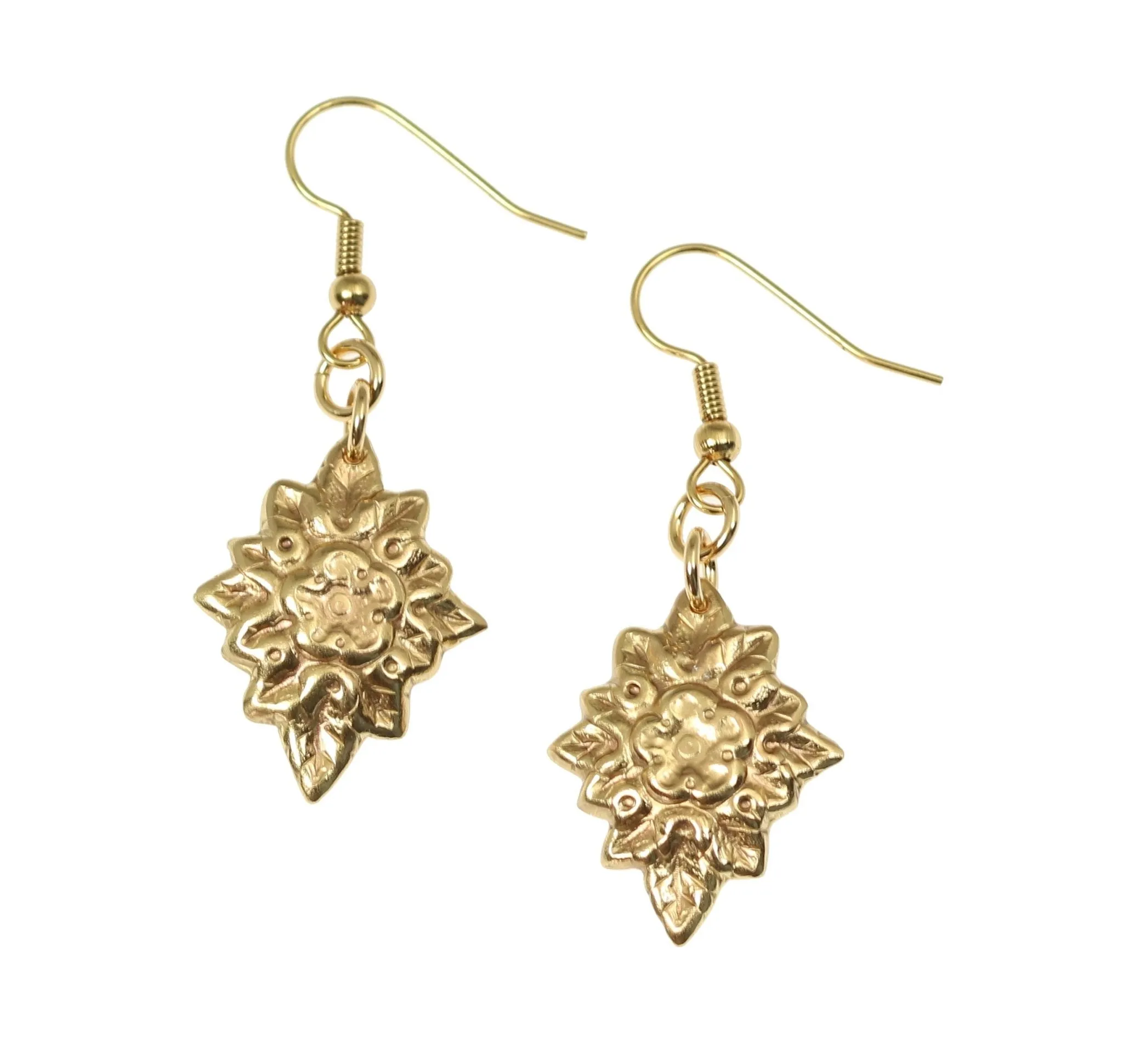 French Bouquet Nu Gold Drop Earrings