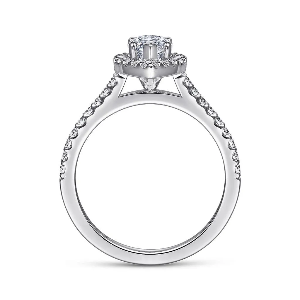 Gabriel & Co Carly - 14K White Gold Marquise Halo Diamond Engagement Ring