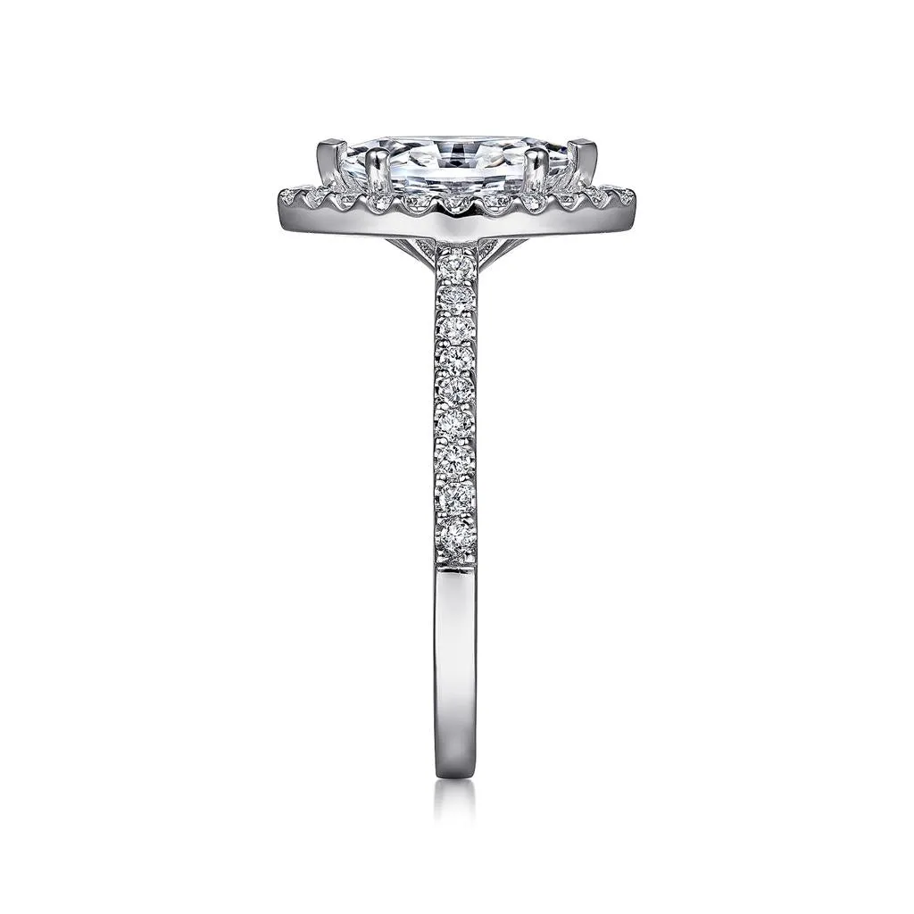 Gabriel & Co Carly - 14K White Gold Marquise Halo Diamond Engagement Ring