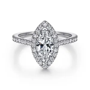 Gabriel & Co Carly - 14K White Gold Marquise Halo Diamond Engagement Ring