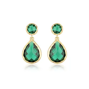 GEORGINI LUXE NOBILE EARRINGS GREEN / GOLD