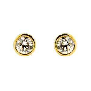 Gold and Diamond Stud Earrings