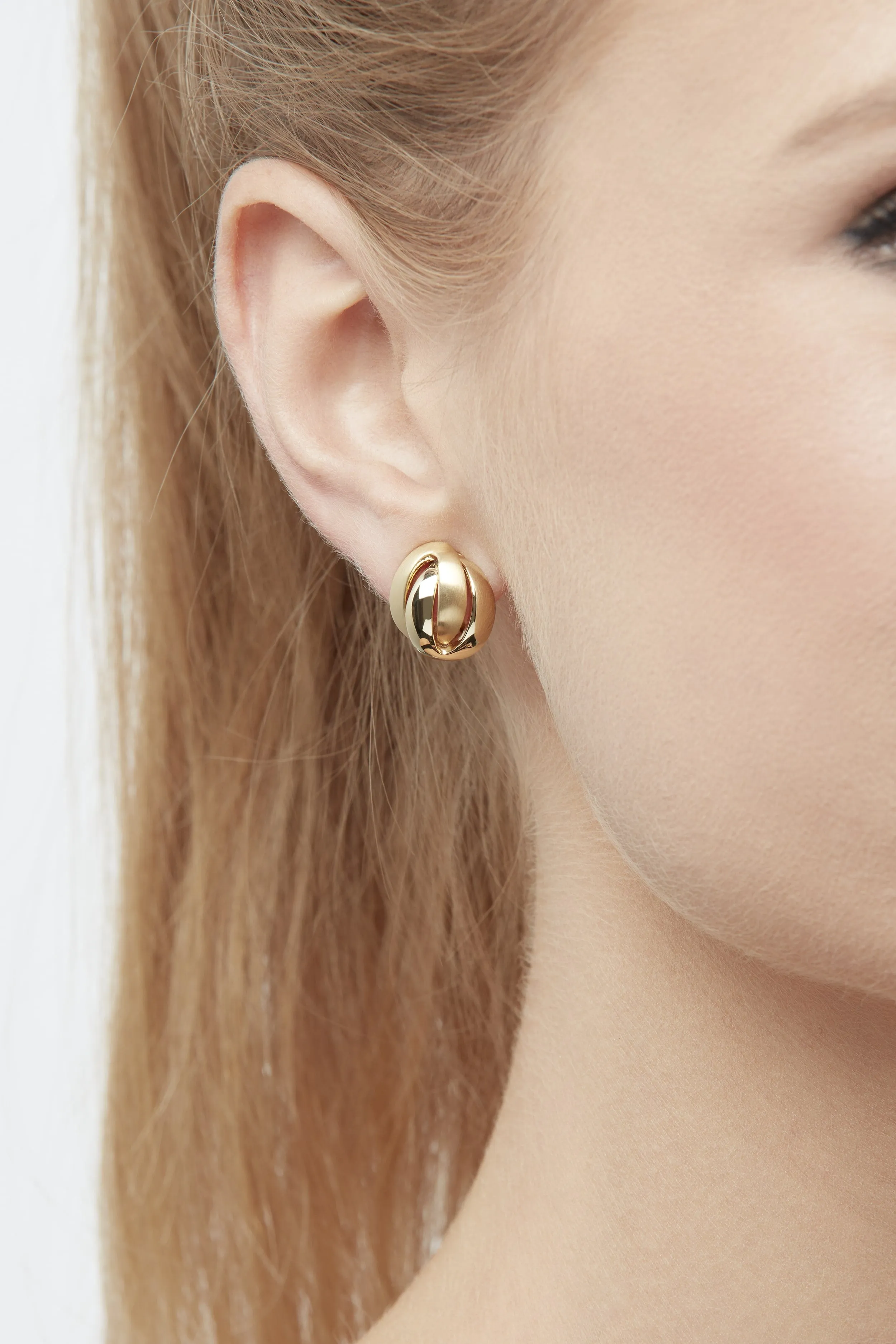 Gold Knot Clip Earrings