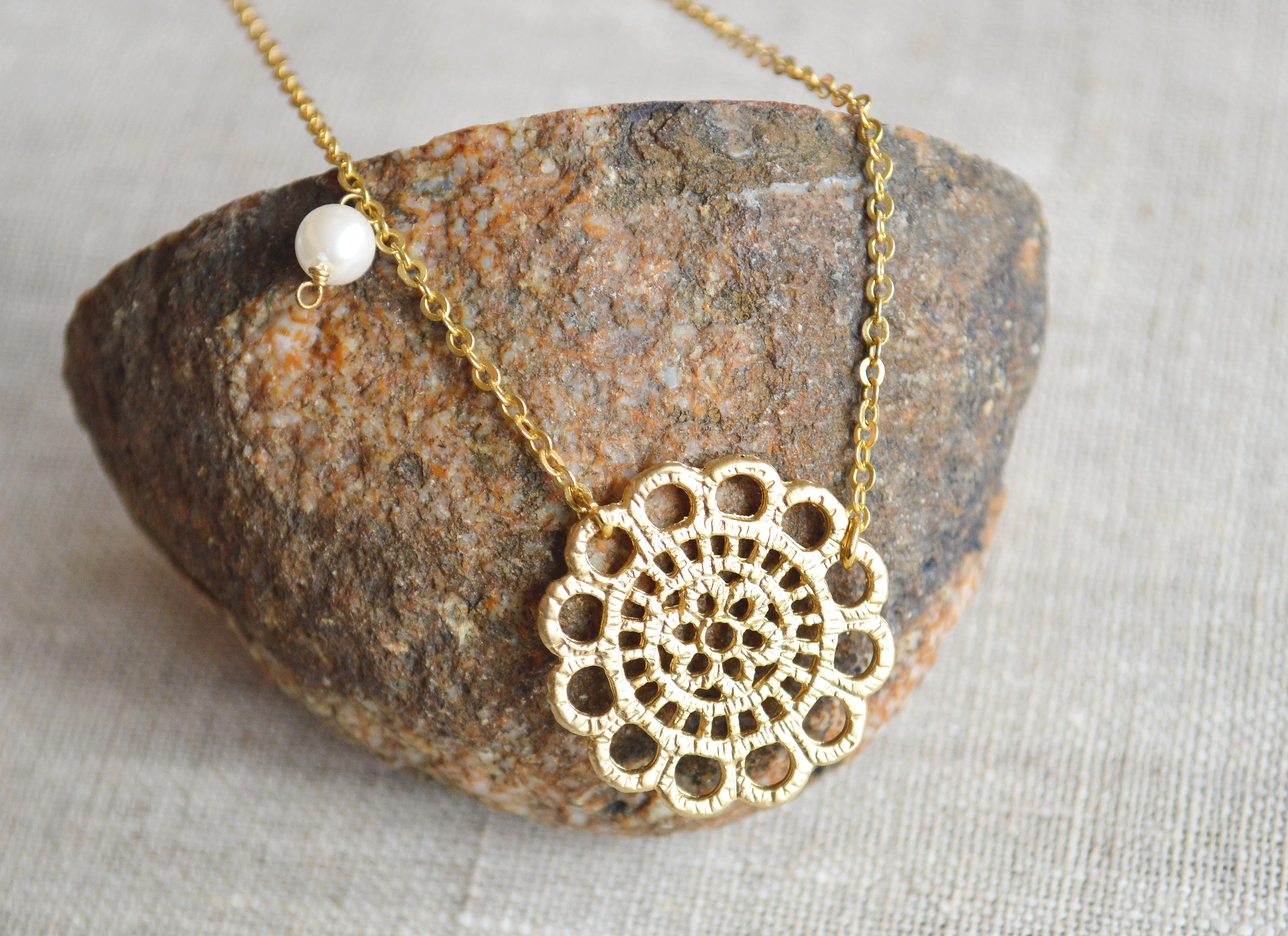 Gold Lace Necklace