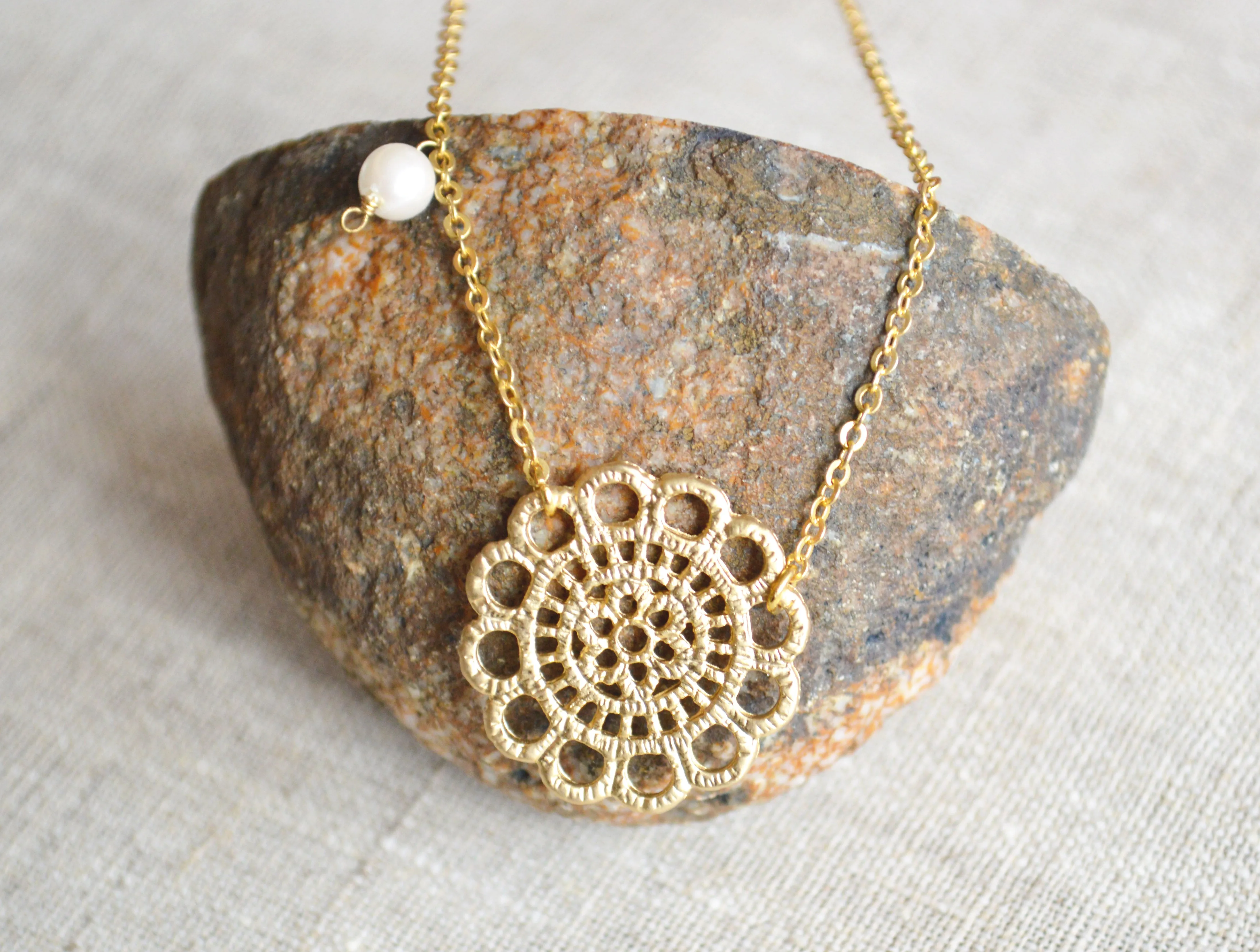 Gold Lace Necklace