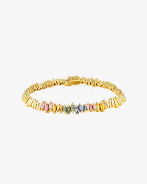 Golden Pastel Sapphire ID Bracelet