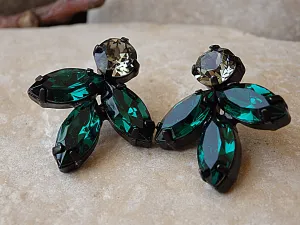 Green gray earrings