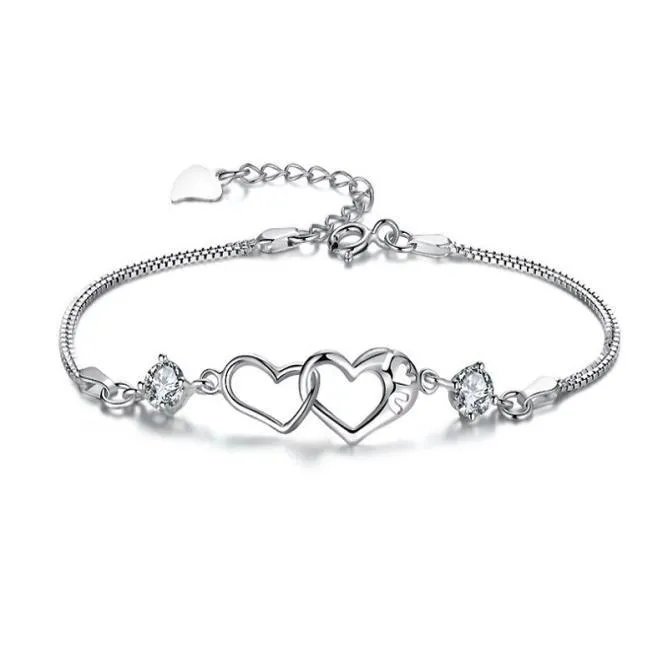 Heart Shaped Antique Silver Bracelet