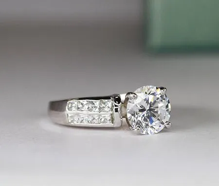 Heather - Round Moissanite Engagement Ring