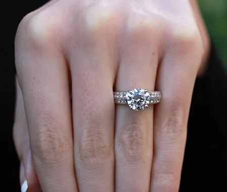 Heather - Round Moissanite Engagement Ring