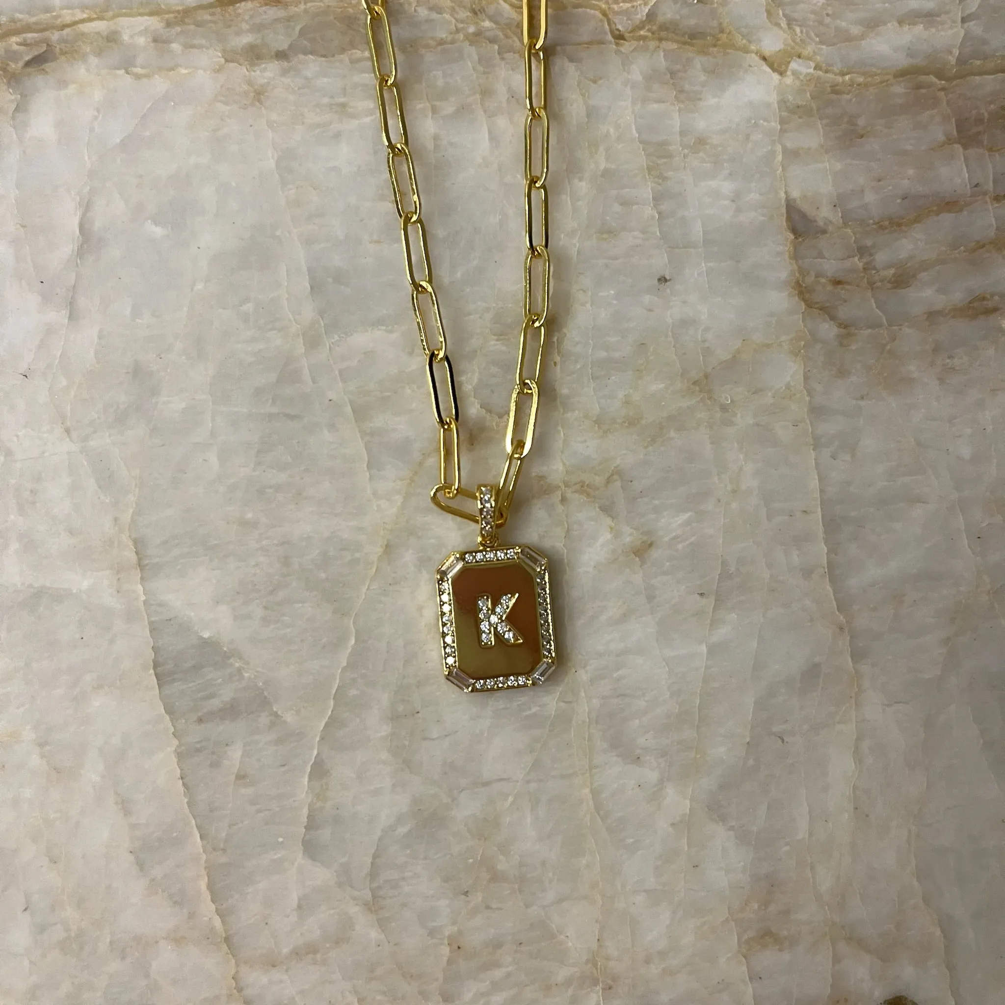 Initial Tile Necklace