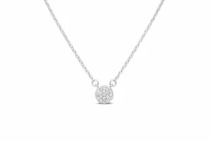 Itty Bitty Pretties - Mini Pave Disk Silver Necklace