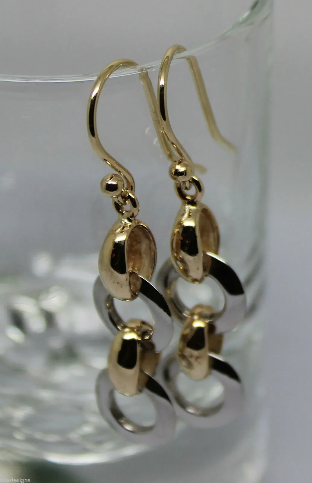 Kaedesigns 9ct Yellow & White Gold 10mm Circle Earrings